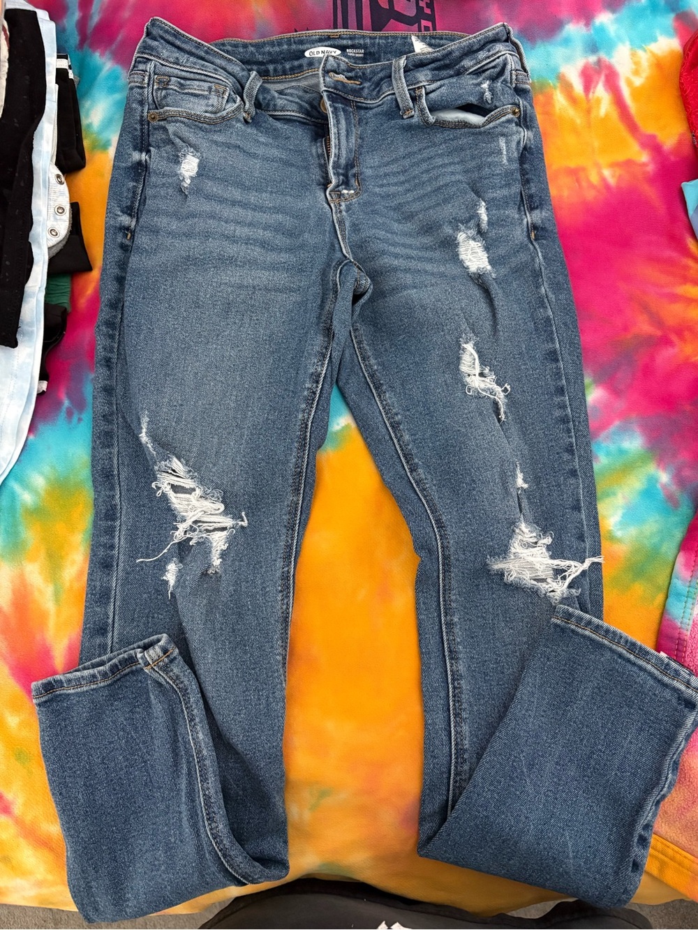 Women’s Old Navy Blue Ripped super Skinny Jeans size 6